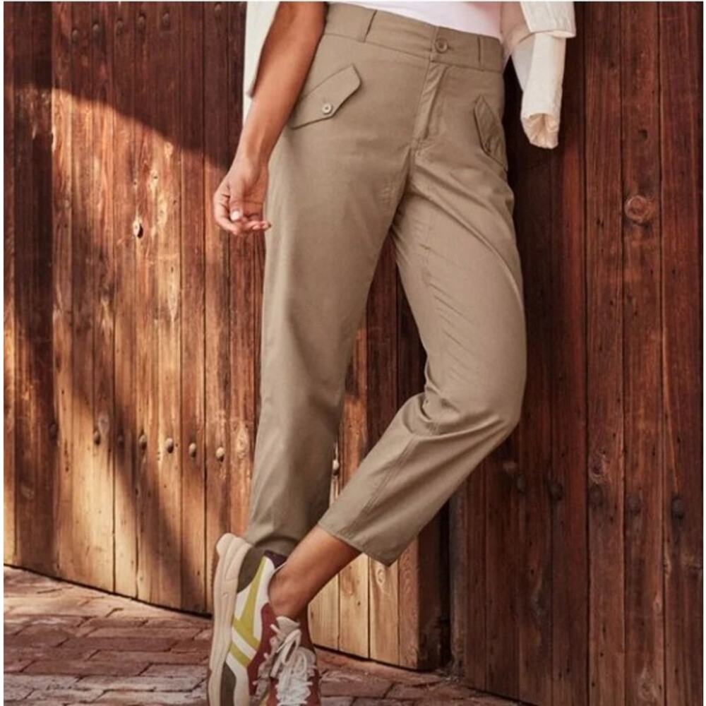 Kut from the Kloth Sadie  Flap Pockets 4 100% Cotton Ankle Pants Tan